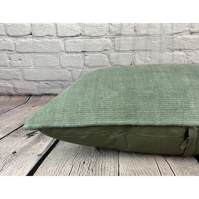 16 x 24 Hemp Pillow Turkish Cushion Natural Spanish Green Pillow Cushion Cover For Sale - Image 4 of 4