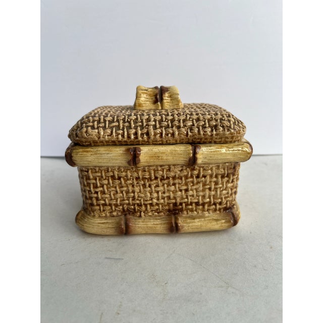 Faux Bamboo Ceramic Box For Sale - Image 4 of 10