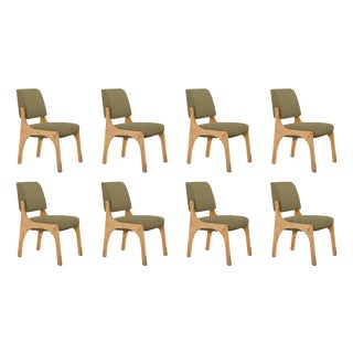 Arches II Dining Chairs in Oak and Bouclé from Insidherland, Set of 8 For Sale