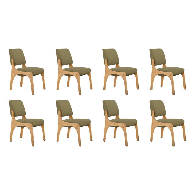 Arches II Dining Chairs in Oak and Bouclé from Insidherland, Set of 8 For Sale