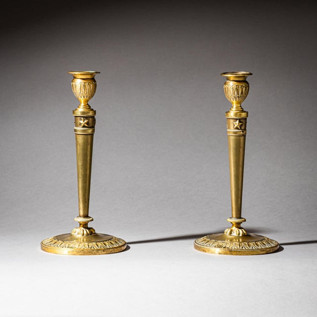 Brass Candleholders, France, 19th Century, Set of 2 For Sale - Image 3 of 7
