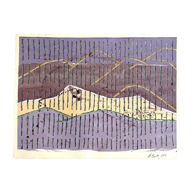 Barbara Beck 1989 Abstract Landscape Watercolor Painting on Paper - Signed/Dated/Unframed For Sale - Image 4 of 4