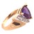 2010s 14 Karat Yellow Gold Fashion Ring With Amethyst and Round Diamond, Size 5 For Sale - Image 5 of 7