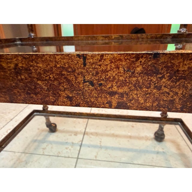 Vintage Three-Tier Brass and Glass Serving Cart – Hollywood Regency Style For Sale - Image 6 of 6