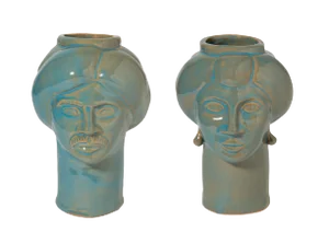 Solimano & Roxelana Figures, Small • Turquoise Favignana from Crita Ceramiche, Set of 2