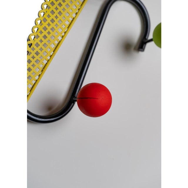 Metal Wall-Mounted Coat Rack by Mathieu Matégot, France, 1950 For Sale - Image 7 of 8