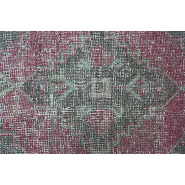 Textile 1970s Turkish Red Medallion Doormat Rug For Sale - Image 7 of 13