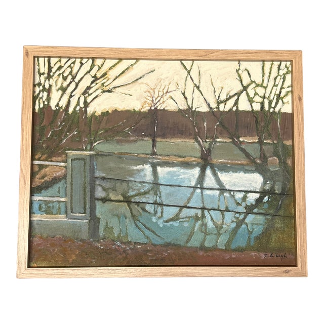 Contemporary Original Landscape Painting by Stephen Heigh “The Fishing Hole” For Sale