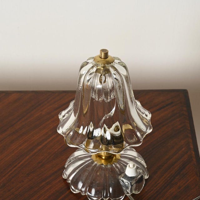 Bell-Flower Murano Glass and Brass Table Lamps from Barovier, Italy, 1940s, Set of 2 For Sale - Image 13 of 16