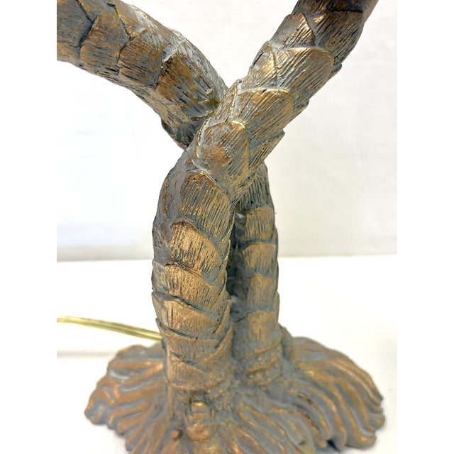 Vintage Coastal Double Crossed Palm Tree Table Lamps- A Pair For Sale - Image 16 of 18