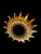 Large Spanish sunburst light in gilt metal and frosted glass,greeen ; white ; orange\.\.\.\.other color Spain, 1950s....