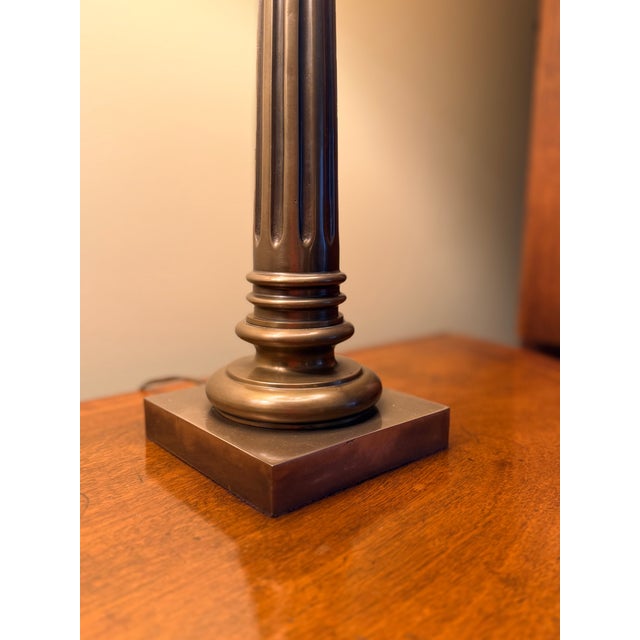 Pair of Neoclassical Brass Lamps For Sale - Image 4 of 8