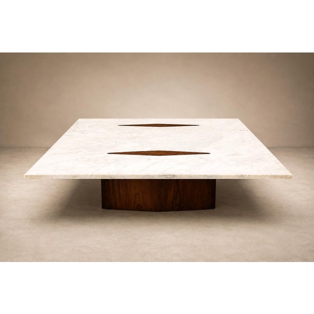 Limestone Coffee Table by Jorge Zalszupin in Rosewood & Marble, Brazil, 1959 For Sale - Image 11 of 18