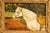 A charming 19th-century equestrian oil painting on board, this wonderfully atmospheric work depicts a handsome white horse...