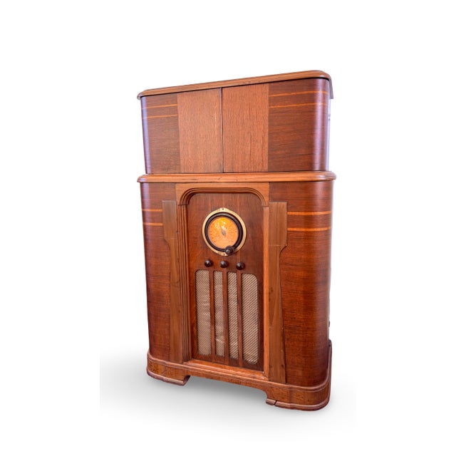 A Rare Functioning Art Deco Philco Radiobar 1937. Complete Original Glassware. For Sale - Image 13 of 16