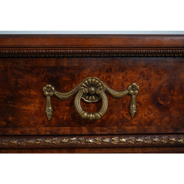 Henredon Burl Walnut Curio Cabinet Banded Server For Sale - Image 12 of 18