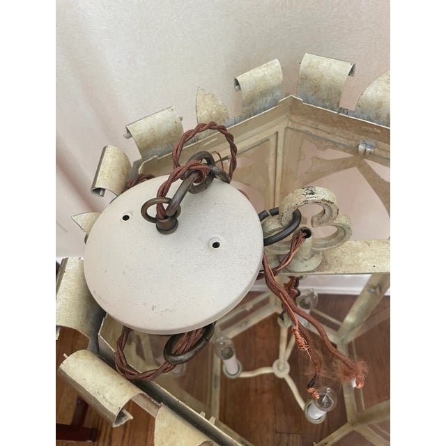 Large Gothic Painted Metal Lantern For Sale In New York - Image 6 of 8