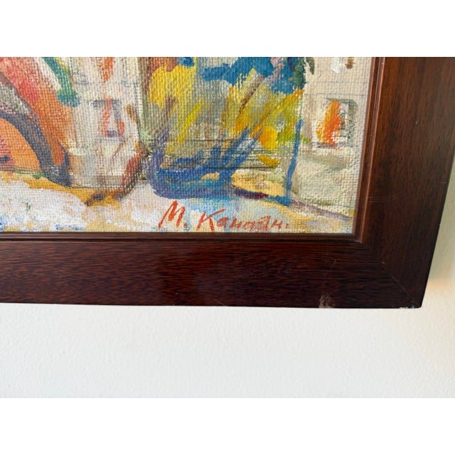 1980’s Vintage Moscow Cathedral of St. Basil Expressionist Oil on Canvas Painting, Signed For Sale - Image 10 of 11