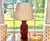 1980s Oxblood Ceramic Table Lamp With Pleated Silk Shade For Sale - Image 11 of 12