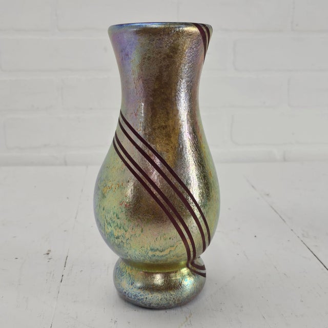 Minh Martin Art Romeo Glass Vase Gold Line Pattern For Sale In San Francisco - Image 6 of 12
