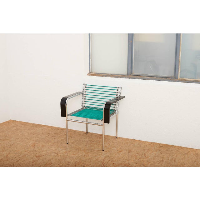 Sandows Armchair in Chrome-Plated Tubular Steel Frame by René Herbst, 1930s For Sale - Image 9 of 11