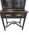 Vintage Pagoda Black Chinoiserie Glass Front Storage Curio Cabinet For Sale - Image 9 of 17