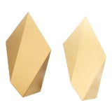 Pair of Contemporary Brass Abstract Folded Sconces For Sale