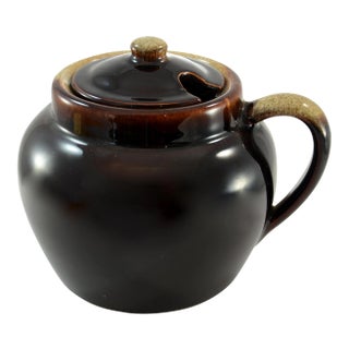 Rustic Round Drip Glaze Bean or Chili Pot For Sale