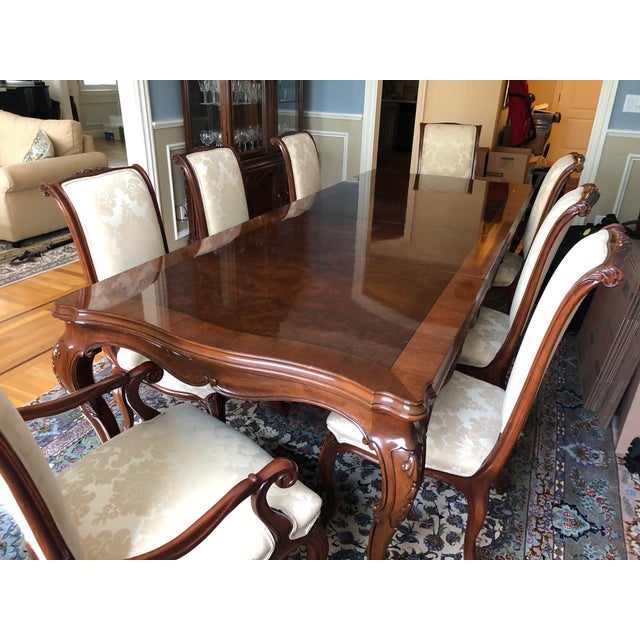 Walnut Dining Table & 8 Chairs Chairish