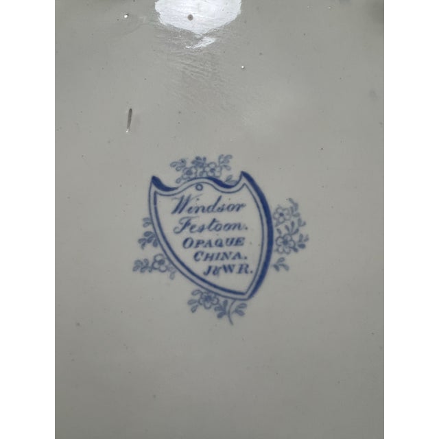 Antique English Staffordshire Blue Transfer Decorated Soup Tureen “Windsor Festoon” For Sale - Image 12 of 12