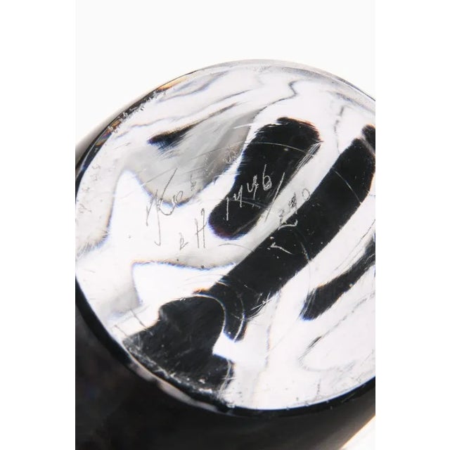 Glass Vase in Dark Brown by Vicke Lindstrand, 1960s For Sale - Image 3 of 5