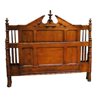 Antique French Faux Bamboo Queen Size Bedframe For Sale