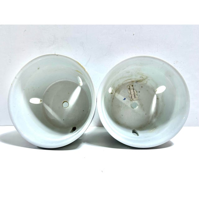 White 1980s Porcelain Ventilated Orchid Pots Slotted Pots - A Pair For Sale - Image 8 of 12
