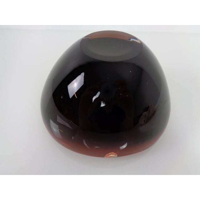Swedish Burgundy Glass Bowl from Orrefors, 1960s For Sale - Image 14 of 18