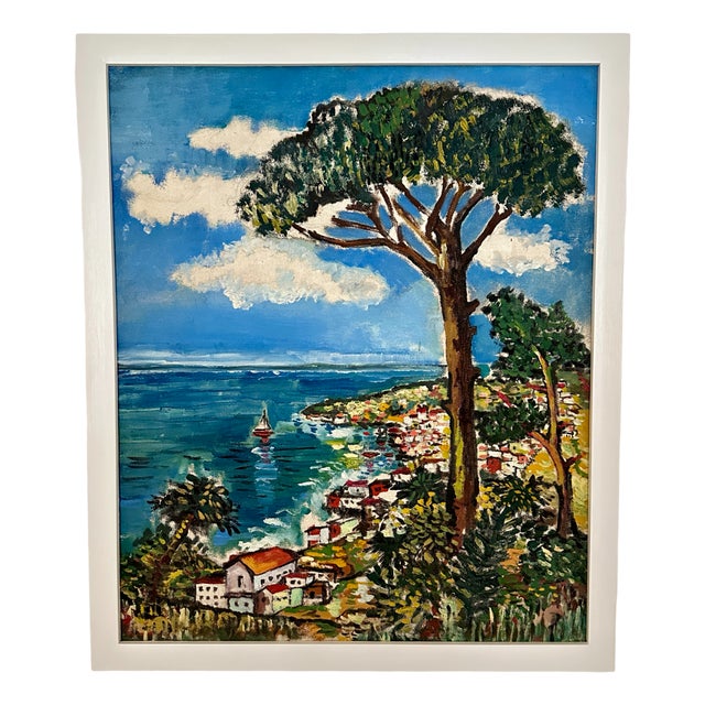 Cote d'Azur, 1970, Oil Painting For Sale