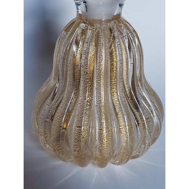 1950s Flavio Poli Seguso Murano Glass Gold Polveri Perfume Bottle For Sale - Image 9 of 16