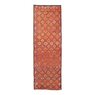 Antique Hand-Knotted Baluch Tribal Runner With All-Over Geometric Diamond Design For Sale