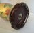 Wood Mid 20th Century Reverse Decoupage Hurricane Glass Lamp Dahlia Flowers on Goldleaf For Sale - Image 7 of 7