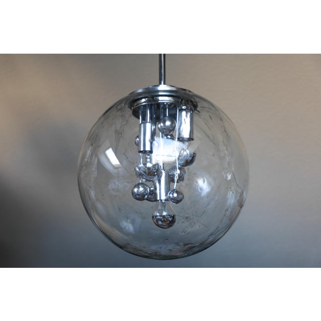 Vintage Smoked Glass Bubble Globe Pendant Light from Doria Leuchten, 1970s For Sale - Image 17 of 18