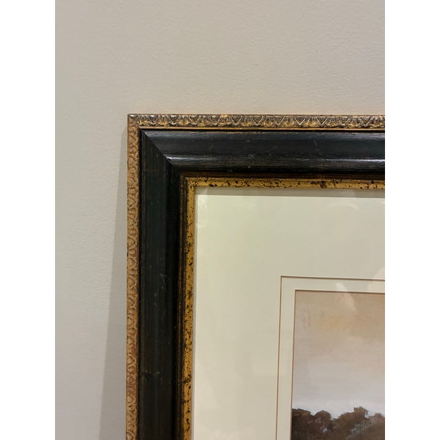 English Trowbridge Framed Lakeside Landscape Print – Black & Gold Frame, 2001 For Sale - Image 3 of 7