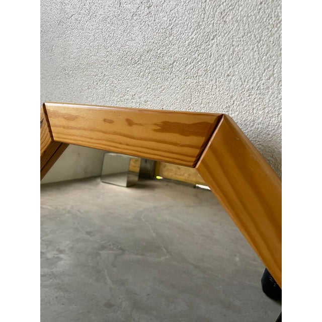 Hexagonal Pine Mirror, 1980s For Sale - Image 8 of 18