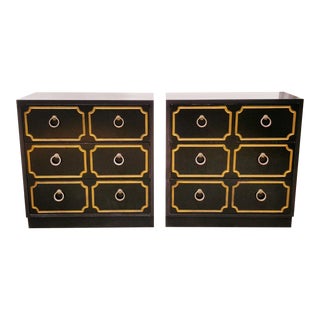 Dorothy Draper Style 3 Drawer Dressers - a Pair For Sale