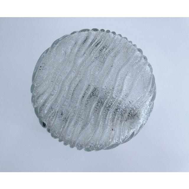Mid-Century Ice Glass Flush Mount or Wall Light, Germany, 1960s For Sale - Image 9 of 18