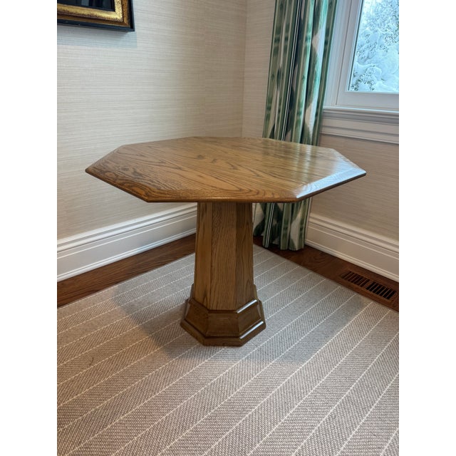 Jasper Furniture Craft Table - Arts & Crafts Octagonal Oak Side Table - Michael S Smith For Sale - Image 11 of 16