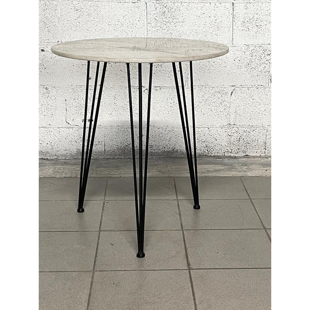 Service Table with White Marble Top, 1950s For Sale - Image 12 of 15
