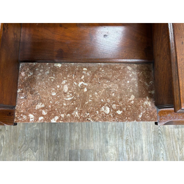 Wood Antique Victorian Eastlake Walnut Dresser With Swivel Mirror and Marble Inlay For Sale - Image 7 of 14