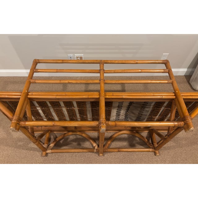 Wood Vintage Rattan Bamboo Sofa/Daybed For Sale - Image 7 of 10
