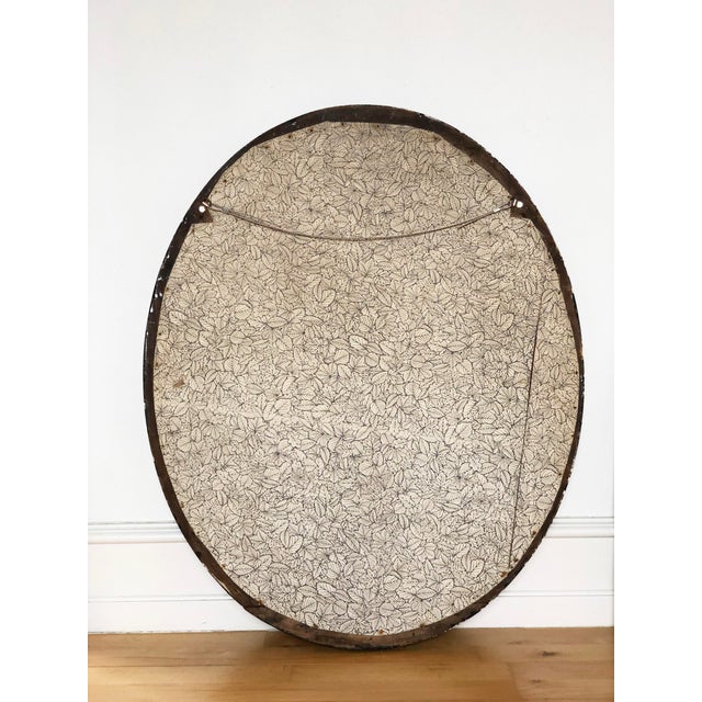 Large Antique French Louis Philippe Oval Mirror – Black and Gold, Late 19th Century For Sale - Image 10 of 11