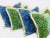 “Wavelength” Verde Sustainably Handprinted on Hemp/Cotton Twill Pillow Cover For Sale - Image 4 of 11
