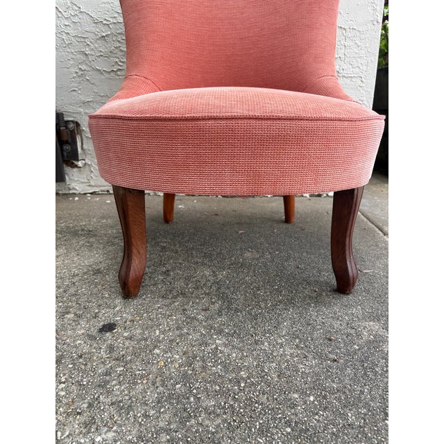 French 19th century crapaud chair upholstered in a textured, persummon colored chenille. Use it as is or recover to your...